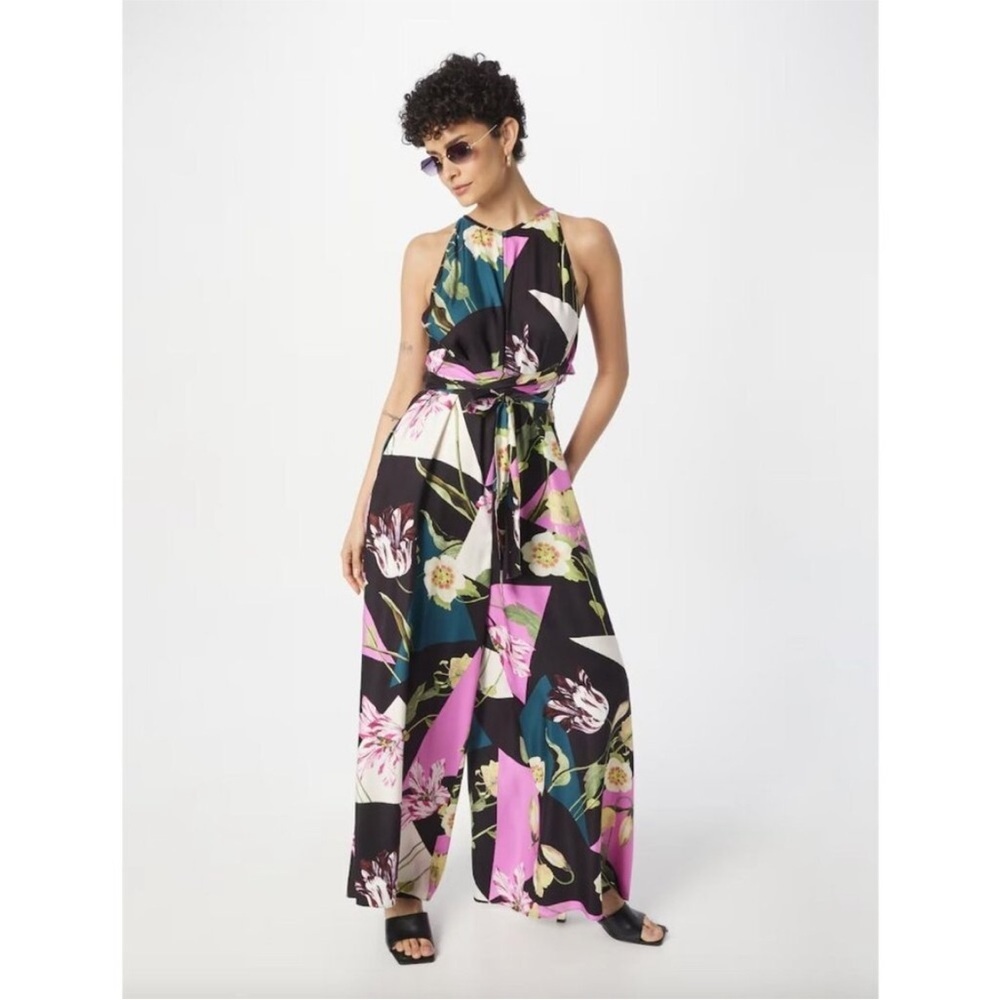 Ted Baker Maudee Printed Halter Neck Wide Leg Floral Jumpsuit Viscose - Picture 5 of 16